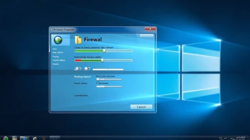 adjust firewall and antivirus settings