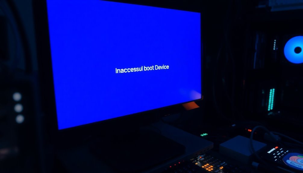 inaccessible boot device error