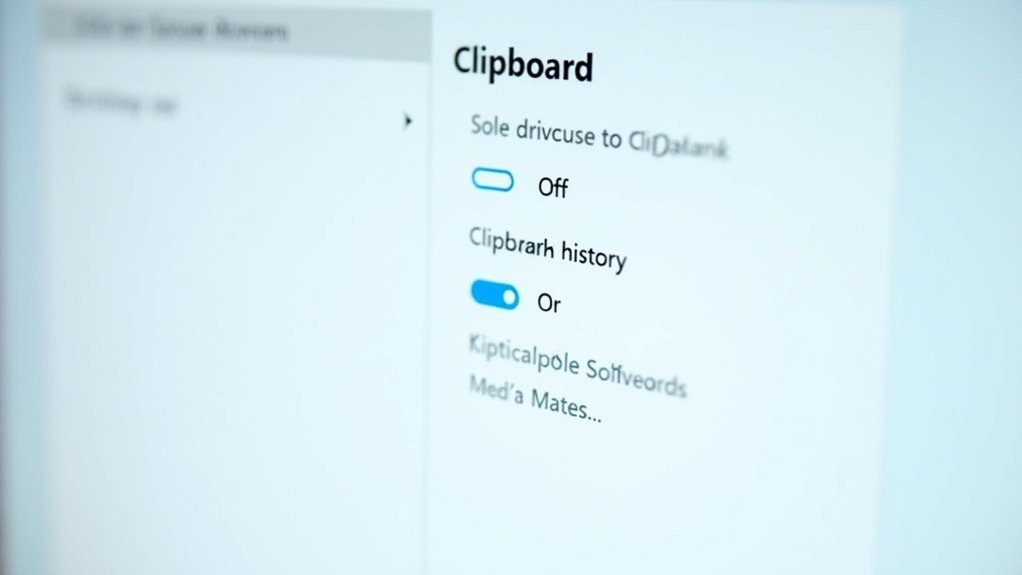 manage clipboard sync settings